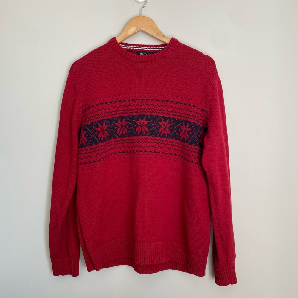 Nautica Fair Isle Print Cotton Sweater